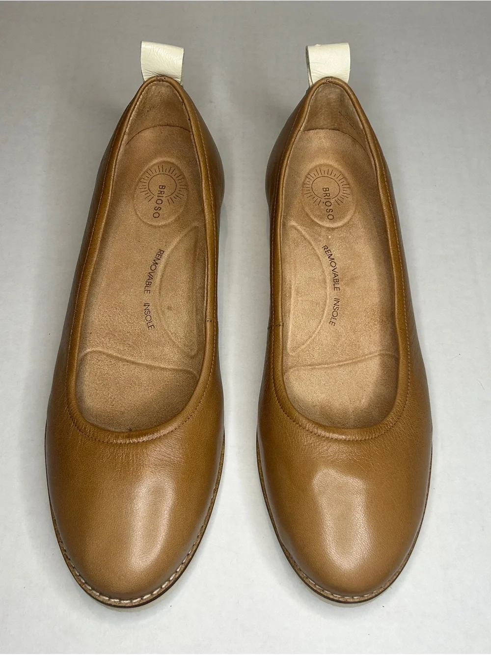 Brioso Size 9.5 Brown/Tan Leather Ballet Flats